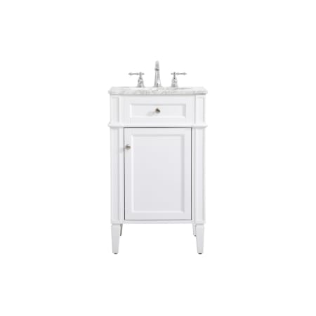 Elegant Lighting Park Avenue 20" Free Standing Single Basin Vanity Set with Cabinet and Marble Vanity Top White
