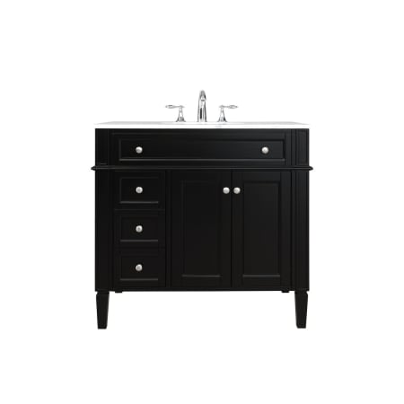 Elegant Lighting Park Avenue 36" Free Standing Single Basin Vanity Set with Cabinet and Marble Vanity Top Black