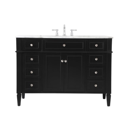 Elegant Lighting Park Avenue 48" Free Standing Single Basin Vanity Set with Cabinet and Marble Vanity Top Black
