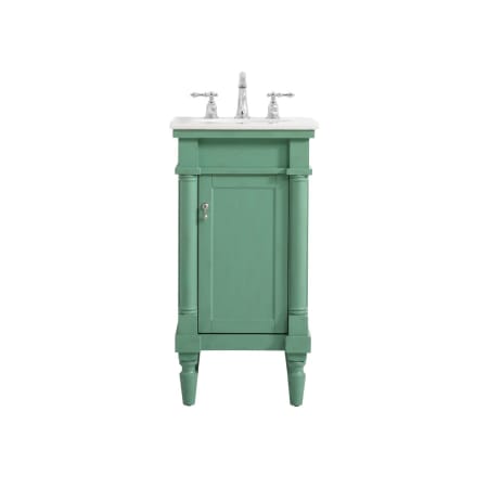 Elegant Lighting Lexington 18" Free Standing Single Basin Vanity Set with Cabinet and Marble Vanity Top Vintage Mint