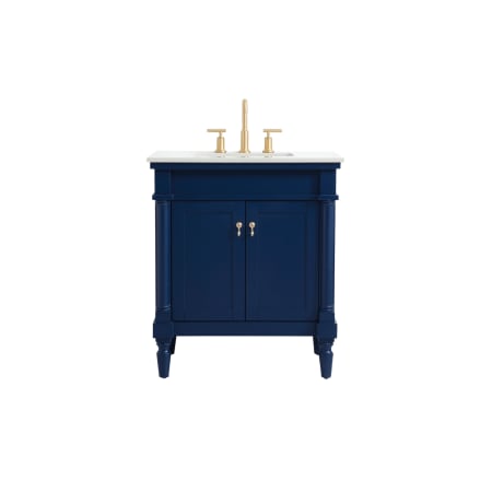 Elegant Lighting Lexington 30" Free Standing Single Basin Vanity Set with Cabinet and Engineered Stone Vanity Top Blue