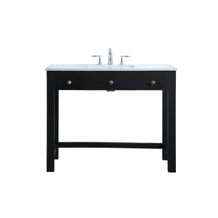 Elegant Lighting Hudson 42" Free Standing Single Basin Vanity Set with Cabinet and Marble Vanity Top Black