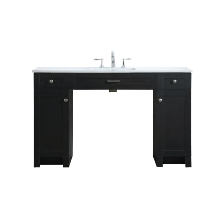 Elegant Lighting Cooper 54" Free Standing Single Basin Vanity Set with Cabinet and Marble Vanity Top Black