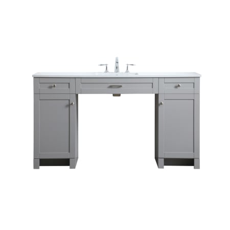 Elegant Lighting Cooper 60" Free Standing Single Basin Vanity Set with Cabinet and Marble Vanity Top Grey