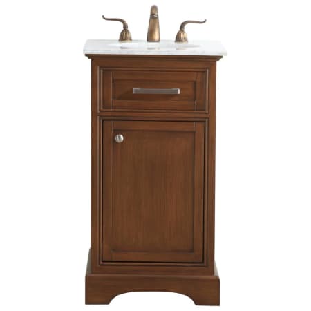 Elegant Lighting Americana 18" Free Standing Single Basin Vanity Set with Cabinet and Marble Vanity Top Teak