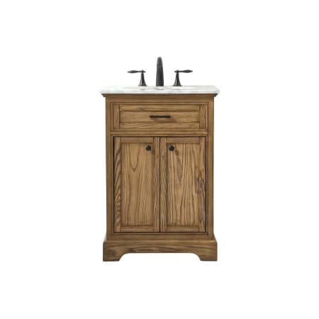 Elegant Lighting Americana 24" Free Standing Single Basin Vanity Set with Cabinet and Marble Vanity Top Driftwood