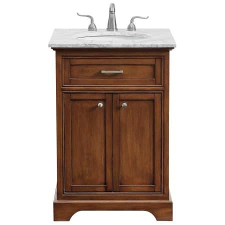 Elegant Lighting Americana 24" Free Standing Single Basin Vanity Set with Cabinet and Marble Vanity Top Teak