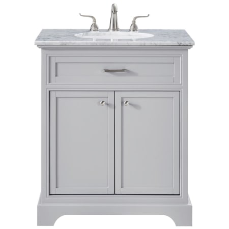 Elegant Lighting Americana 30" Free Standing Single Basin Vanity Set with Cabinet and Marble Vanity Top Light Grey