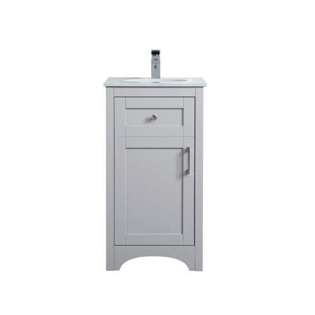 Elegant Lighting Moore 18" Free Standing Single Basin Vanity Set with Cabinet and Engineered Marble Vanity Top Grey