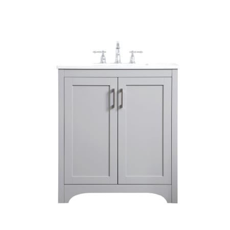 Elegant Lighting Moore 30" Free Standing Single Basin Vanity Set with Cabinet and Engineered Marble Vanity Top Grey