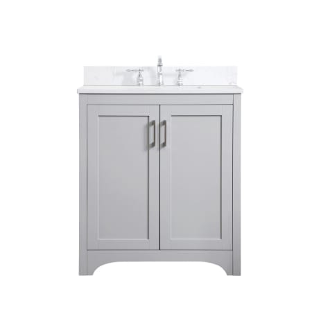 Elegant Lighting Moore 30" Free Standing Single Basin Vanity Set with Cabinet, Engineered Marble Vanity Top, and Backsplash Grey