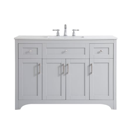Elegant Lighting Moore 48" Free Standing Single Basin Vanity Set with Cabinet and Engineered Marble Vanity Top Grey