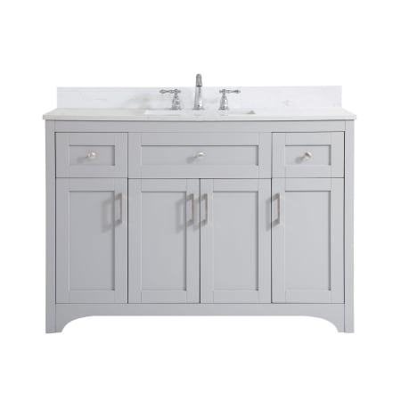 Elegant Lighting Moore 48" Free Standing Single Basin Vanity Set with Cabinet, Engineered Marble Vanity Top, and Backsplash Grey