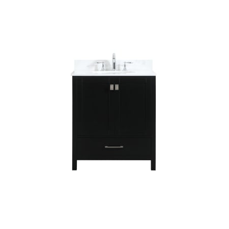 Elegant Lighting Irene 30" Free Standing Single Basin Vanity Set with Cabinet, Engineered Marble Vanity Top, and Backsplash Black