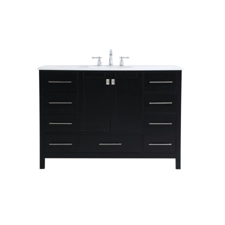 Elegant Lighting Irene 48" Free Standing Single Basin Vanity Set with Cabinet and Engineered Marble Vanity Top Black