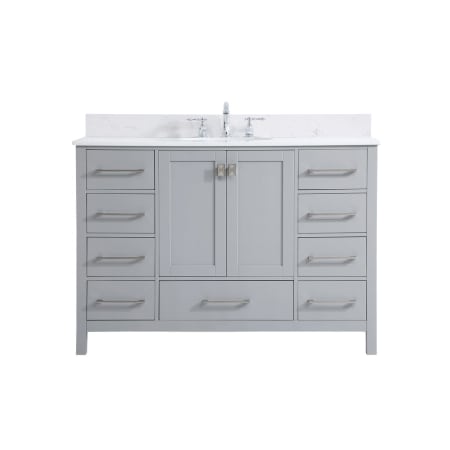 Elegant Lighting Irene 48" Free Standing Single Basin Vanity Set with Cabinet, Engineered Marble Vanity Top, and Backsplash Grey