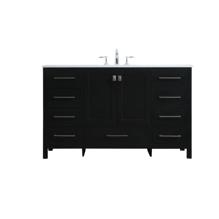 Elegant Lighting Irene 54" Free Standing Single Basin Vanity Set with Cabinet and Marble Vanity Top Black