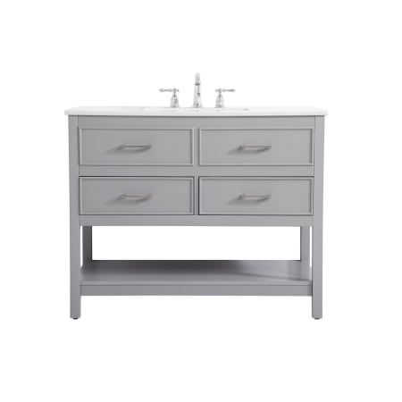 Elegant Lighting Sinclaire 42" Free Standing Single Basin Vanity Set with Cabinet and Engineered Marble Vanity Top Grey