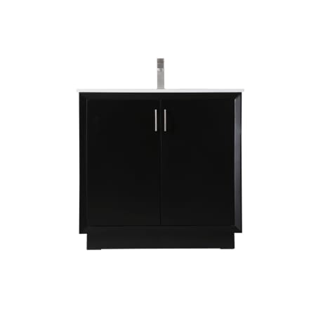 Elegant Lighting Hayes 36" Free Standing Single Basin Vanity Set with Cabinet and Marble Vanity Top Black