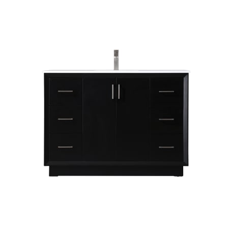 Elegant Lighting Hayes 48" Free Standing Single Basin Vanity Set with Cabinet and Marble Vanity Top Black
