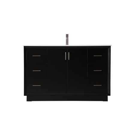 Elegant Lighting Hayes 54" Free Standing Single Basin Vanity Set with Cabinet and Marble Vanity Top Black