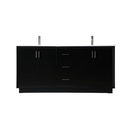 Elegant Lighting Hayes 72" Free Standing Double Basin Vanity Set with Cabinet and Marble Vanity Top Black