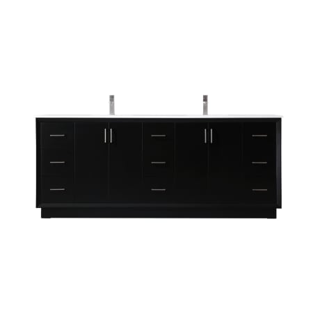 Elegant Lighting Hayes 84" Free Standing Double Basin Vanity Set with Cabinet and Marble Vanity Top Black