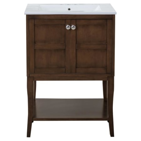 Elegant Lighting Mason 24" Free Standing Single Basin Vanity Set with Cabinet and Resin Vanity Top Antique Coffee