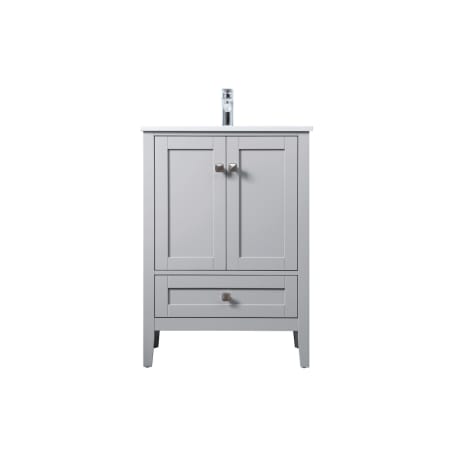 Elegant Lighting Hamilton 24" Free Standing Single Basin Vanity Set with Cabinet and Marble Vanity Top Grey