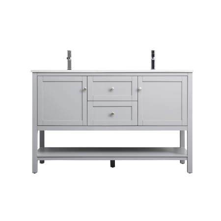 Elegant Lighting Heath 54" Free Standing Double Basin Vanity Set with Cabinet and Marble Vanity Top Grey