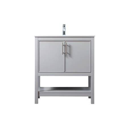 Elegant Lighting Everett 30" Free Standing Single Basin Vanity Set with Cabinet and Marble Vanity Top Grey