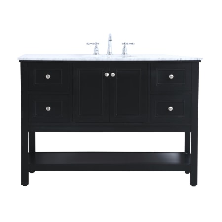 Elegant Lighting Metropolis 48" Free Standing Single Basin Vanity Set with Cabinet and Marble Vanity Top Black