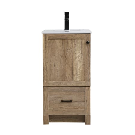 Elegant Lighting Soma 18" Free Standing Single Basin Vanity Set with Cabinet and Engineered Stone Vanity Top Natural Oak