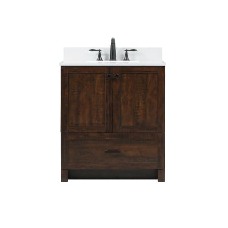 Elegant Lighting Soma 30" Free Standing Single Basin Vanity Set with Cabinet, Engineered Marble Vanity Top, and Backsplash Expresso