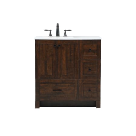 Elegant Lighting Soma 32" Free Standing Single Basin Vanity Set with Cabinet and Engineered Stone Vanity Top Expresso