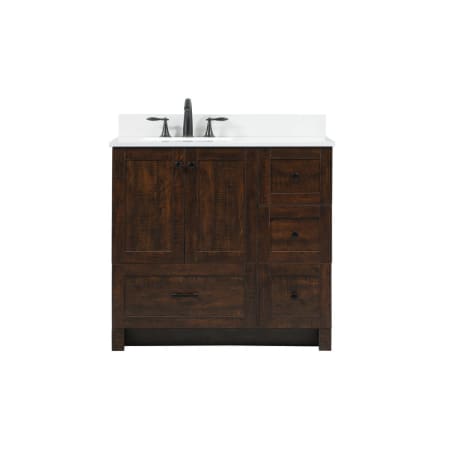 Elegant Lighting Soma 36" Free Standing Single Basin Vanity Set with Cabinet, Engineered Marble Vanity Top, and Backsplash Expresso