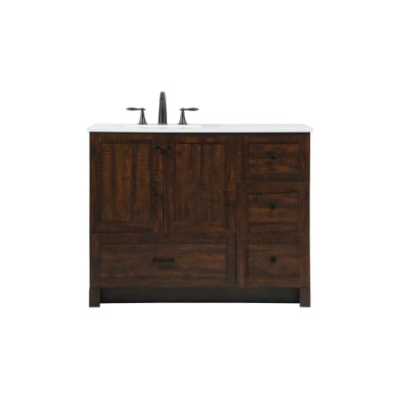 Elegant Lighting Soma 42" Free Standing Single Basin Vanity Set with Cabinet and Engineered Stone Vanity Top Expresso