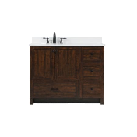 Elegant Lighting Soma 42" Free Standing Single Basin Vanity Set with Cabinet, Engineered Marble Vanity Top, and Backsplash Expresso