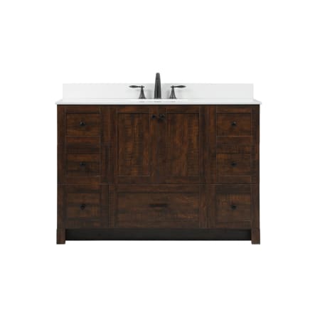 Elegant Lighting Soma 48" Free Standing Single Basin Vanity Set with Cabinet, Engineered Marble Vanity Top, and Backsplash Expresso