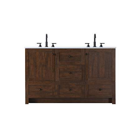 Elegant Lighting Soma 54" Free Standing Double Basin Vanity Set with Cabinet and Engineered Stone Vanity Top Expresso