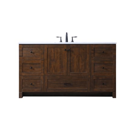 Elegant Lighting Soma 60" Free Standing Single Basin Vanity Set with Cabinet and Engineered Stone Vanity Top Expresso