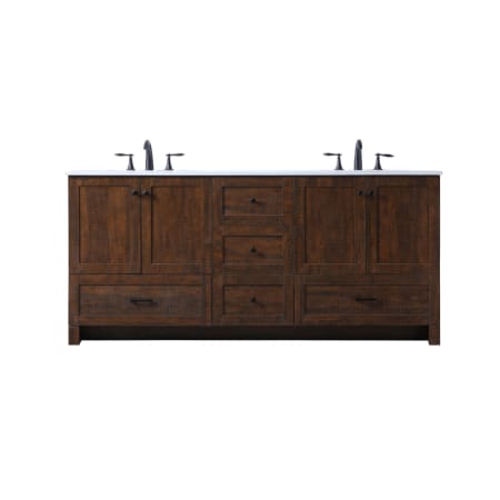 Elegant Lighting Soma 72" Free Standing Double Basin Vanity Set with Cabinet and Engineered Stone Vanity Top Expresso