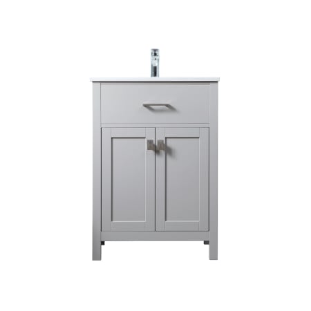 Elegant Lighting Harrison 24" Free Standing Single Basin Vanity Set with Cabinet and Marble Vanity Top Grey
