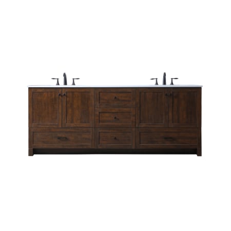 Elegant Lighting Soma 84" Free Standing Double Basin Vanity Set with Cabinet and Engineered Stone Vanity Top Expresso