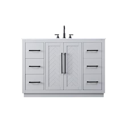 Elegant Lighting Chase 48" Free Standing Single Basin Vanity Set with Cabinet and Engineered Stone Vanity Top Gray