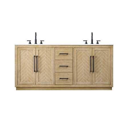 Elegant Lighting Chase 72" Free Standing Double Basin Vanity Set with Cabinet and Engineered Stone Vanity Top Linen Oak