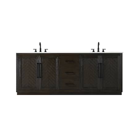 Elegant Lighting Chase 84" Free Standing Double Basin Vanity Set with Cabinet and Engineered Stone Vanity Top Chocolate Oak