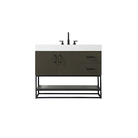 Elegant Lighting Caroline 42" Free Standing Single Basin Vanity Set with Cabinet and Engineered Stone Vanity Top Mocha Brown