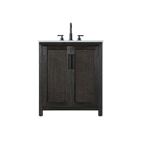 Elegant Lighting Alina 30" Free Standing Single Basin Vanity Set with Cabinet and Engineered Stone Vanity Top Chocolate Oak