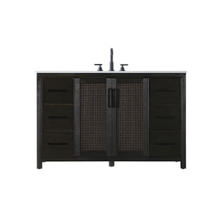 Elegant Lighting Alina 54" Free Standing Single Basin Vanity Set with Cabinet and Engineered Stone Vanity Top Chocolate Oak